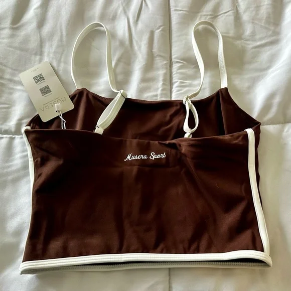 NWT Musera Brown Activewear Crop Top - Picture 7 of 8